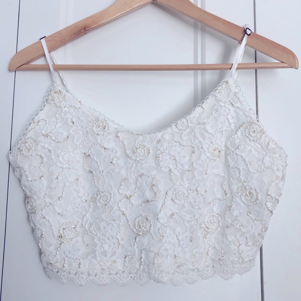 NWT Francesca's Lace Crop Tank 🏷 ✨